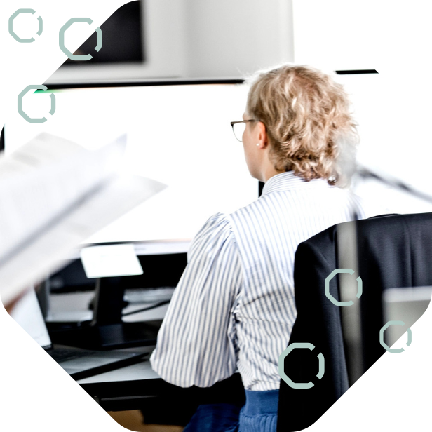 Woman working at her desk in an office
