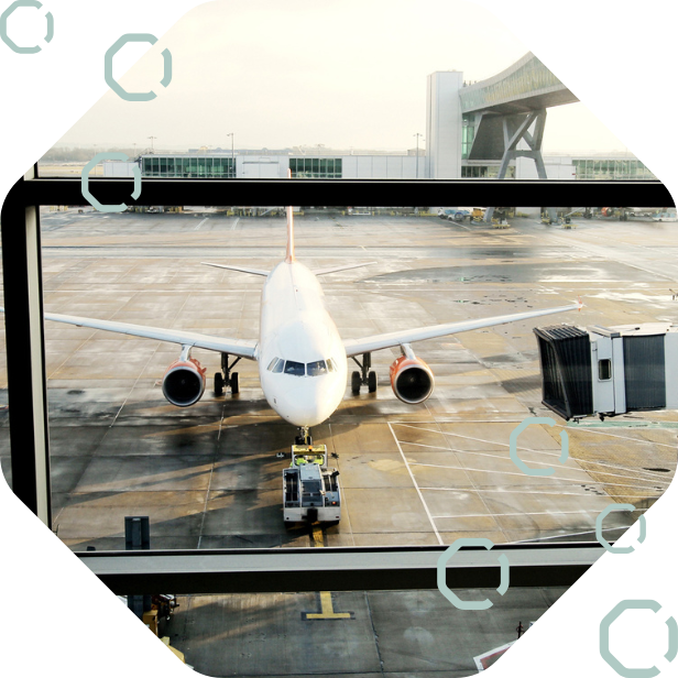 Aircraft push-back on airport apron